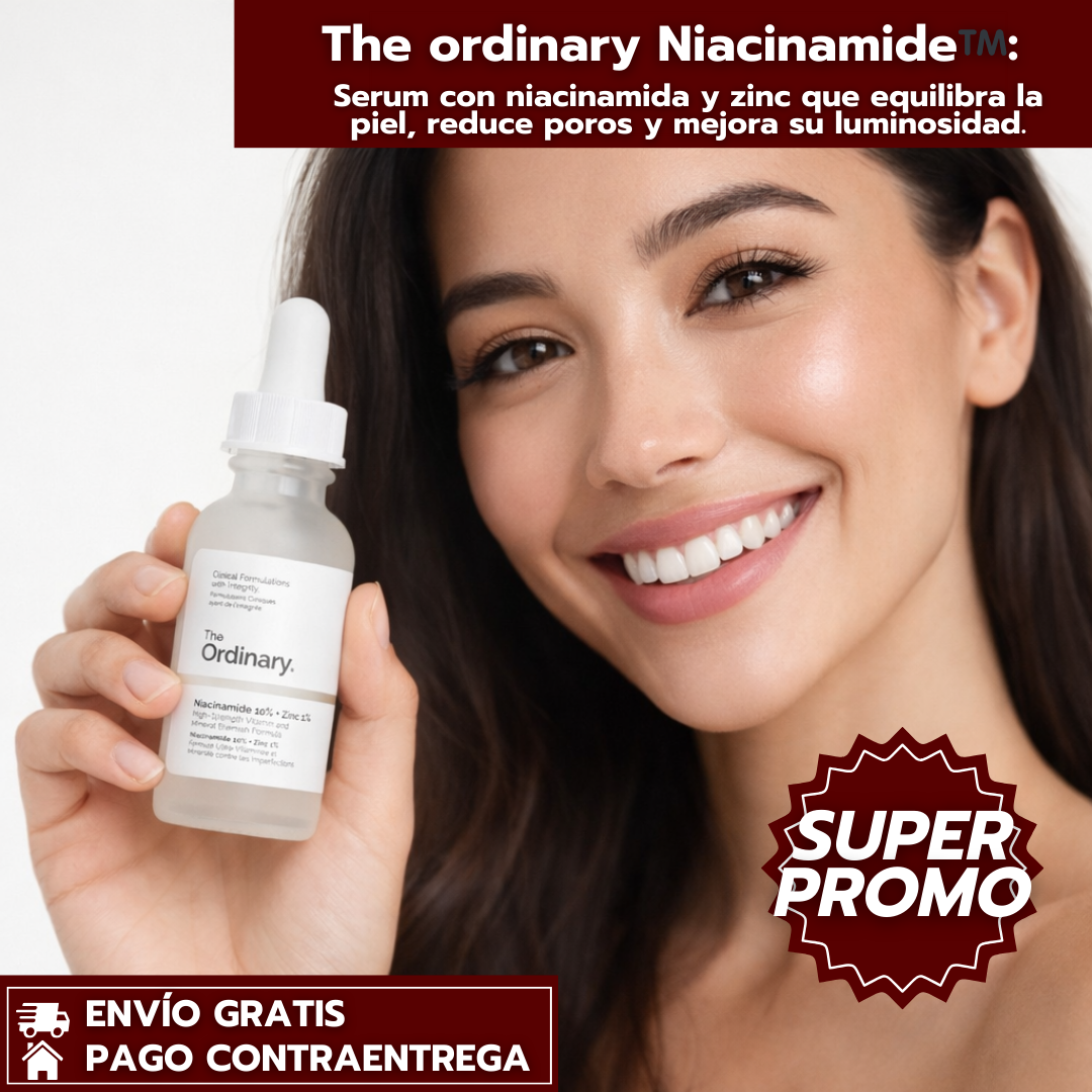 The ordinary Niacinamide™️:Serum con niacinamida y zinc que equilibra la piel, reduce poros y mejora su luminosidad.