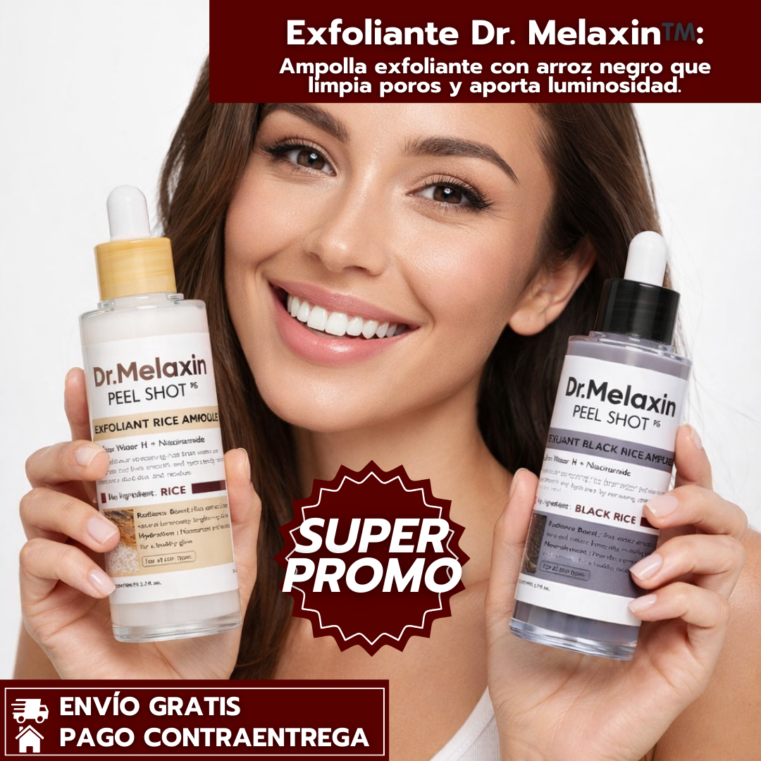 Exfoliante Dr. Melaxin™️:Ampolla exfoliante con arroz negro que limpia poros y aporta luminosidad.