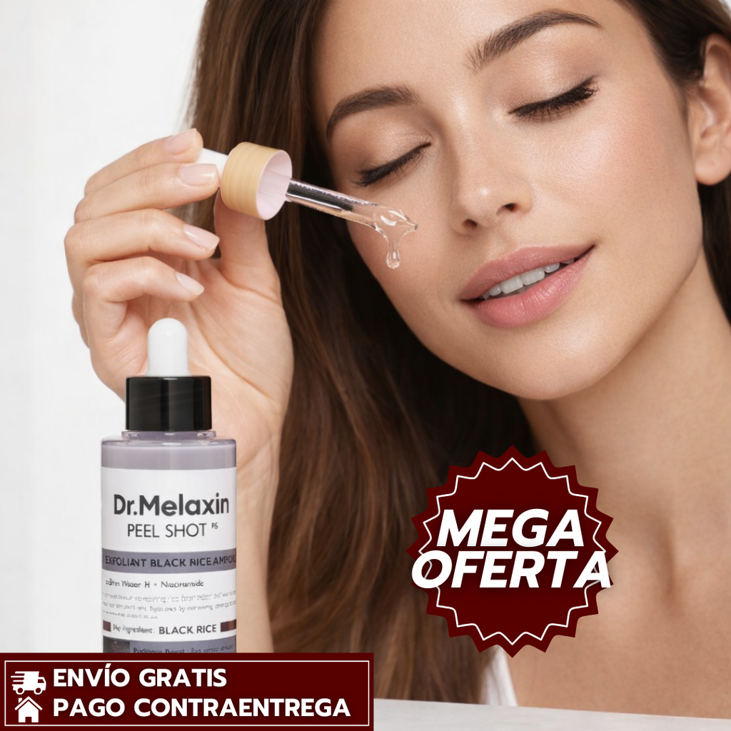 Exfoliante Dr. Melaxin™️:Ampolla exfoliante con arroz negro que limpia poros y aporta luminosidad.